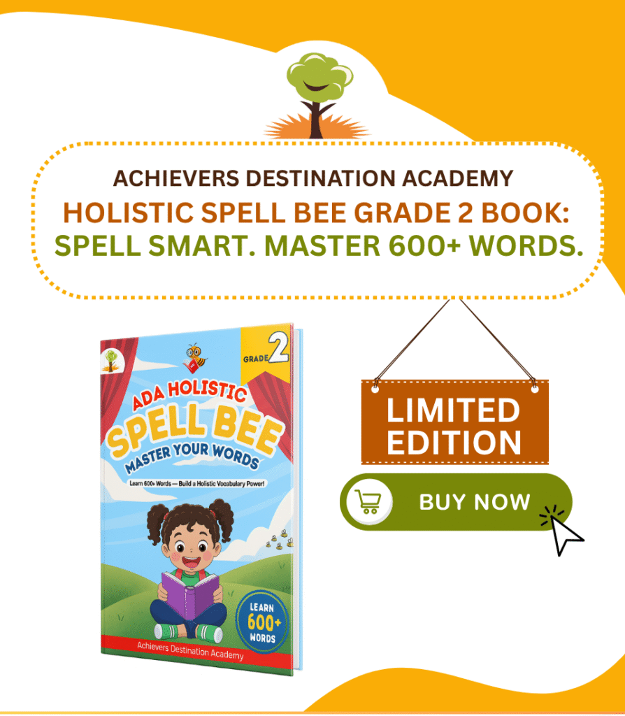 ADA Holistic Spell Bee Grade 2 Course Book – Vocabulary, Spelling Rules, Activities & Word Lists
