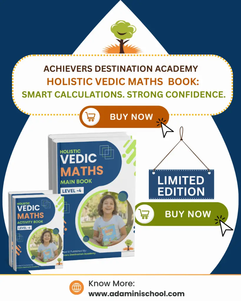ADA Holistic Vedic Maths Level 4 Main and Activity Book set for advanced mental maths and speed calculation