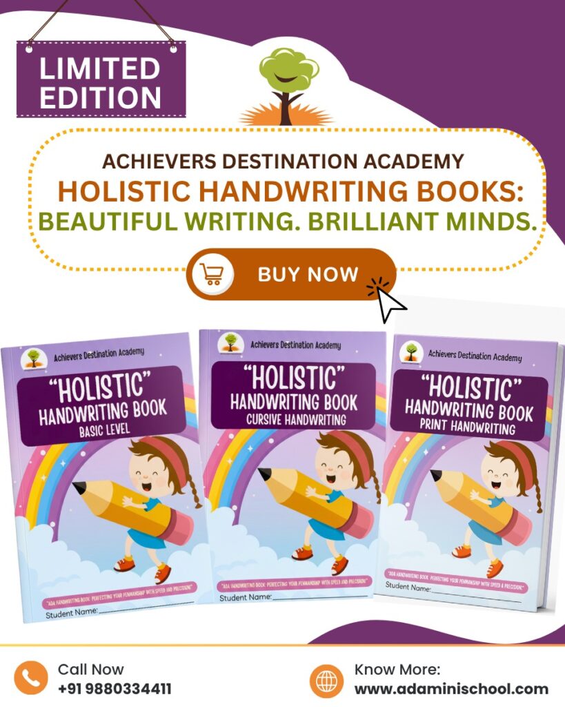ADA Holistic Handwriting Books – Basic, Cursive, and Print Handwriting Editions by Achievers Destination Academy