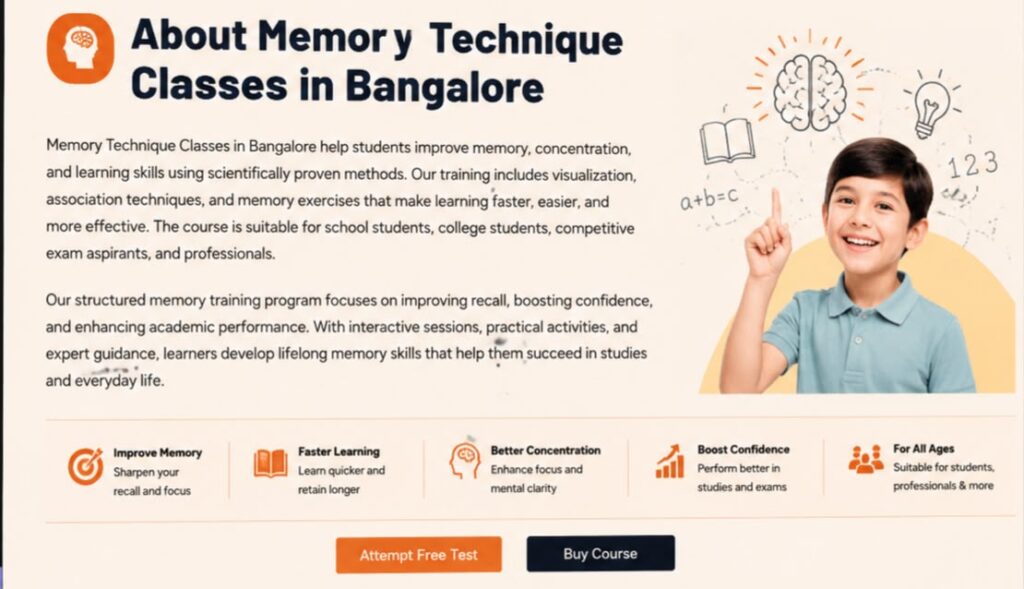 Memory Technique Classes in Bangalore